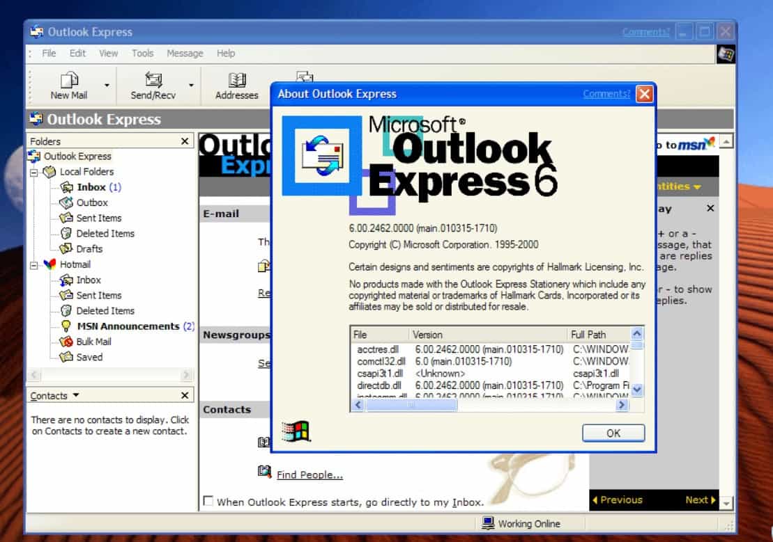 outlook express for windows 7 stopped working