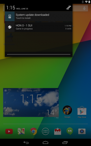 Android 4.4.4 OTA update notice