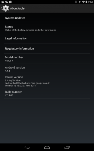 Android 4.4.4 About tablet