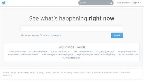 twitter search home worldwide