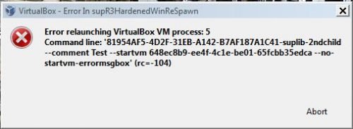 VMBox Error