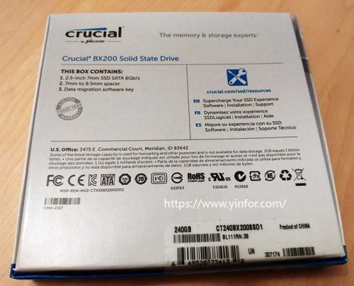 Crucial BX200 240GB box back