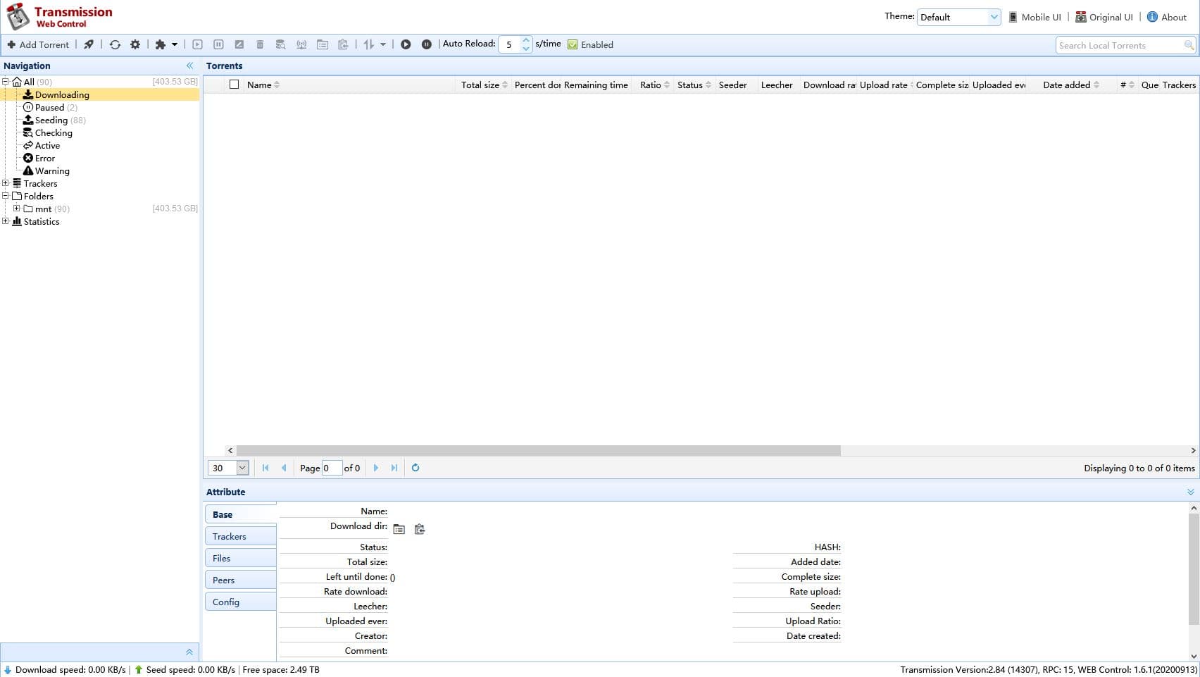 How to update Transmission WEB Control to latest version on NAS David