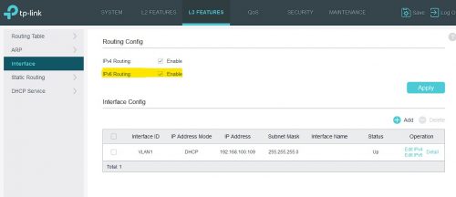 Enable IPv6 Routing