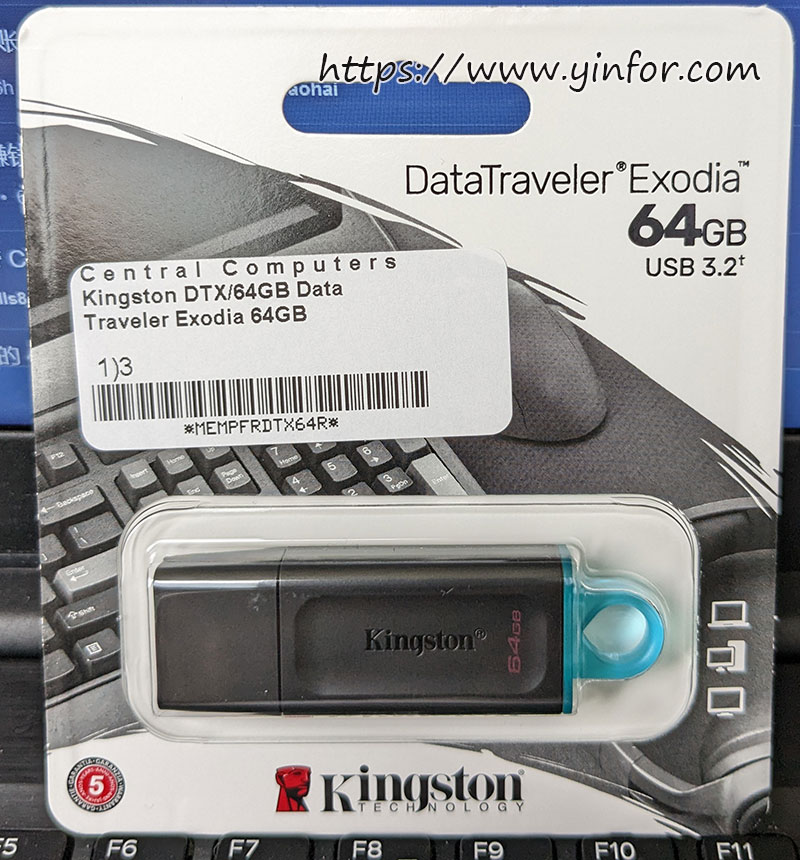 DataTraveler 64gb in the package