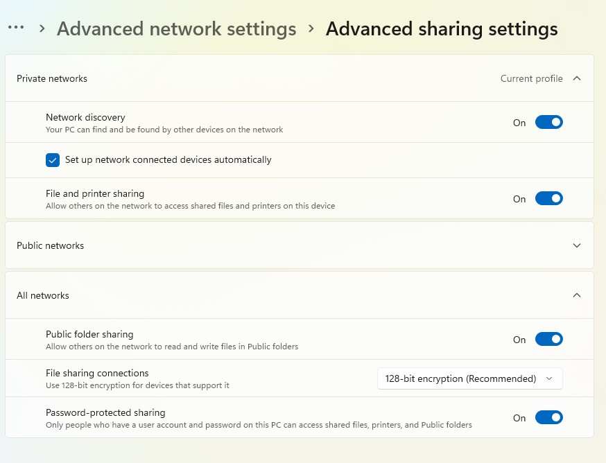 All Network sharing