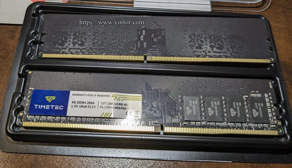 Two sides of the RAM, 2X8GB