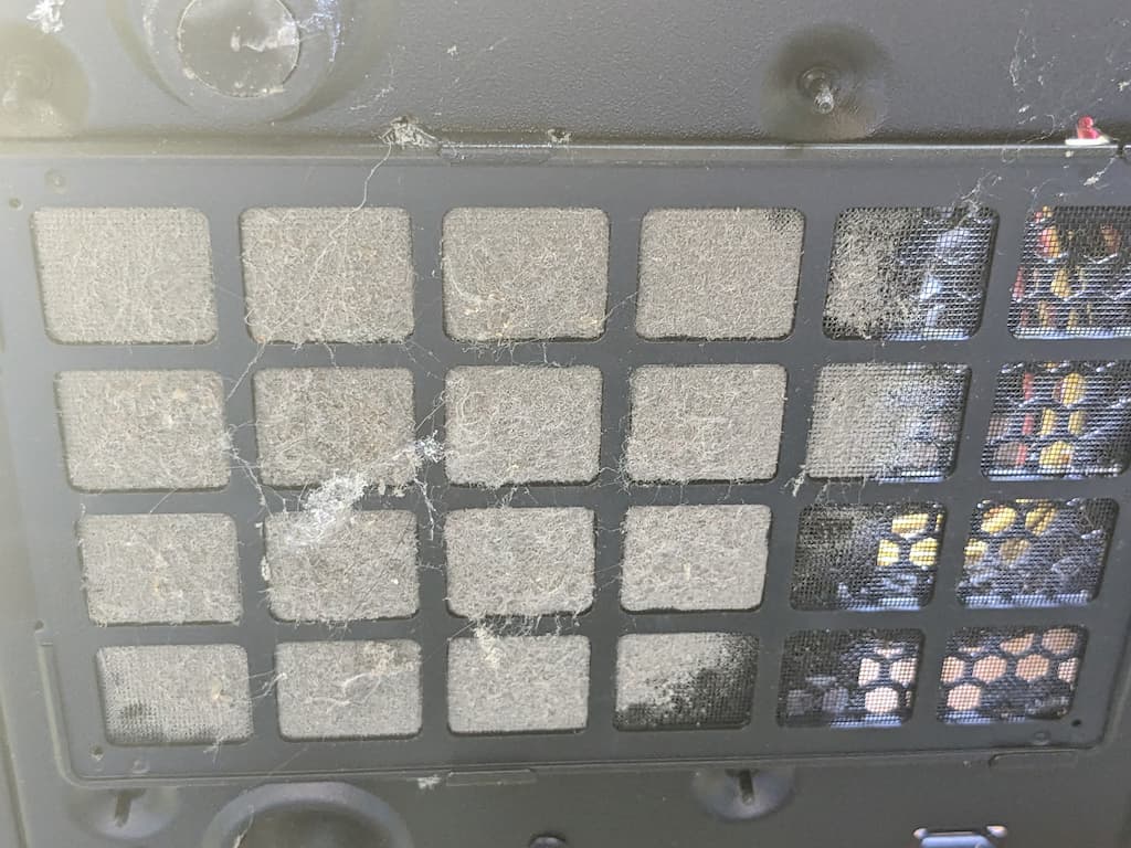 The bottom of the PC.