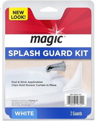 Magic Splash Guard Kit - Prevent Water from Splashing out of the Bath or Shower- White