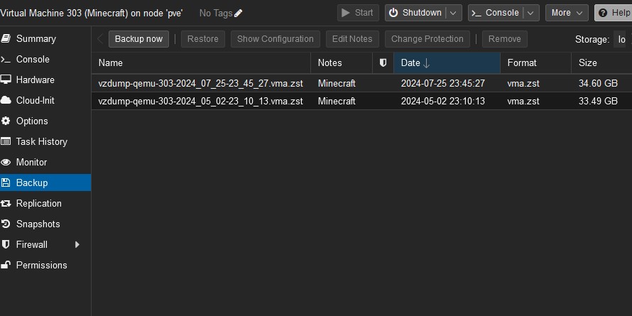 Backup files
